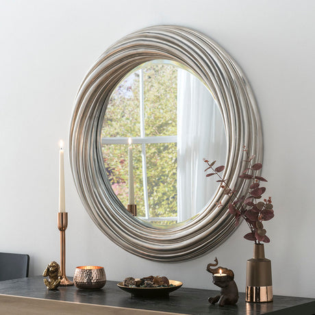 Image of silvery wavy mirror