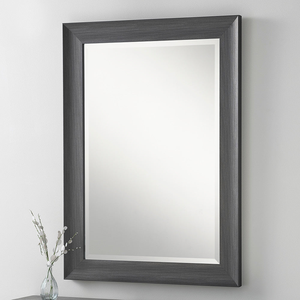 Kawena Charcoal Grey Wood Effect Mirror