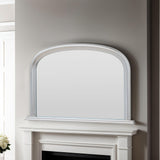 Arched silver overmantle mirror