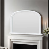 Arched White Overmantle Mirror