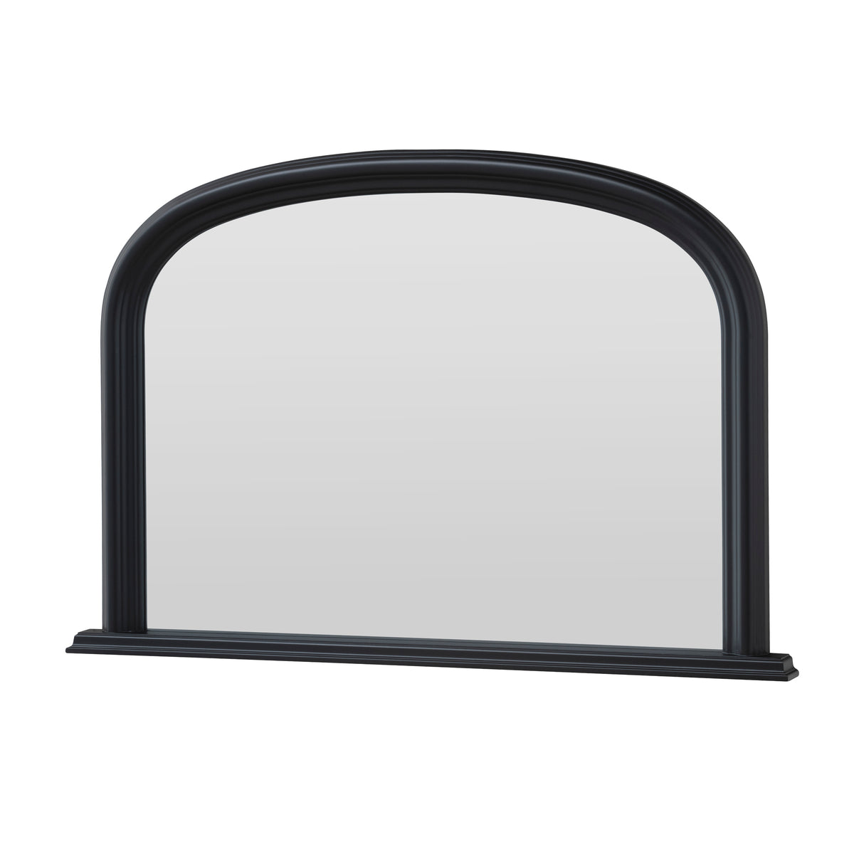 Evelyn Arched Black Overmantle Mirror