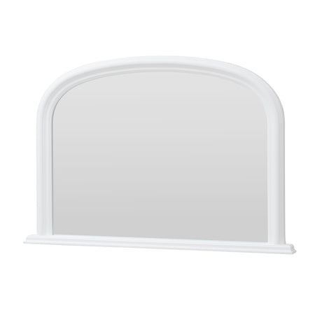 Arched White Overmantle Mirror