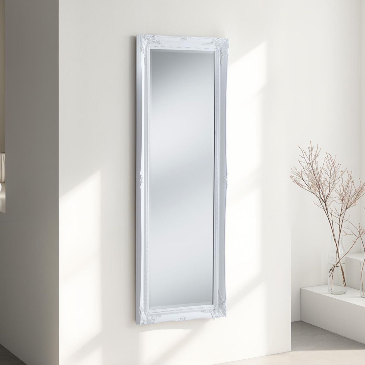 Simple Classic French White Full Length Mirror