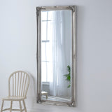 French Style carved silver mirror