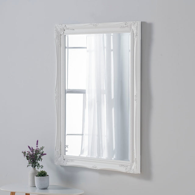 Image of Simple Classic French White Mirror