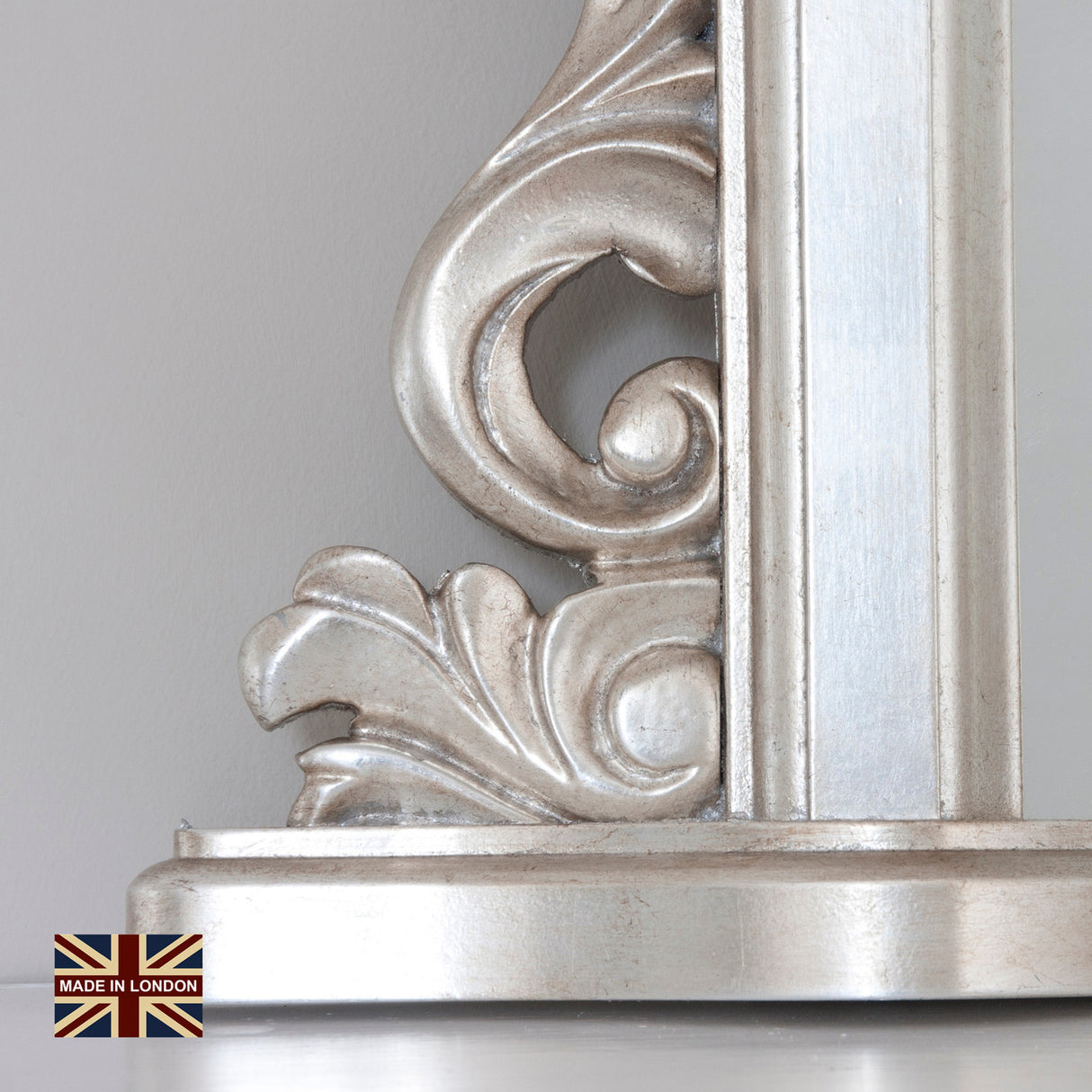 Image of Victoria warm Silver Overmantle mirror