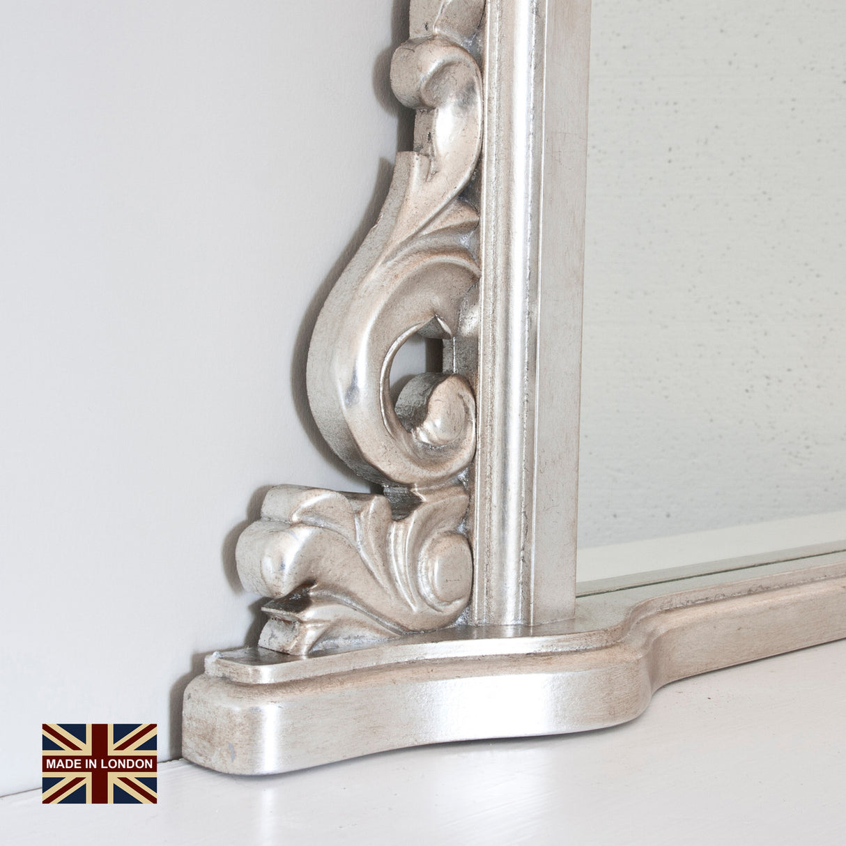 Image of Victoria warm Silver Overmantle mirror