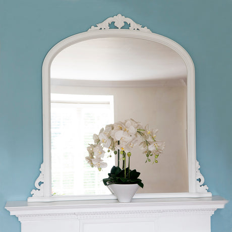 Image of Victoria White Overmantle Mirror