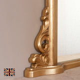 Image of  Victoria Antiqued Gold Overmantle mirror