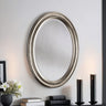 Beaded Silver Oval Mirror