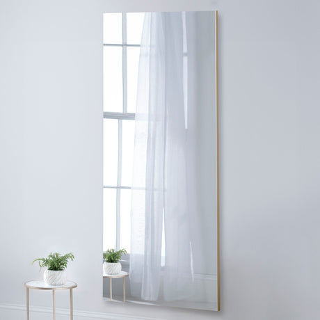 Large full length frameless wall mirror