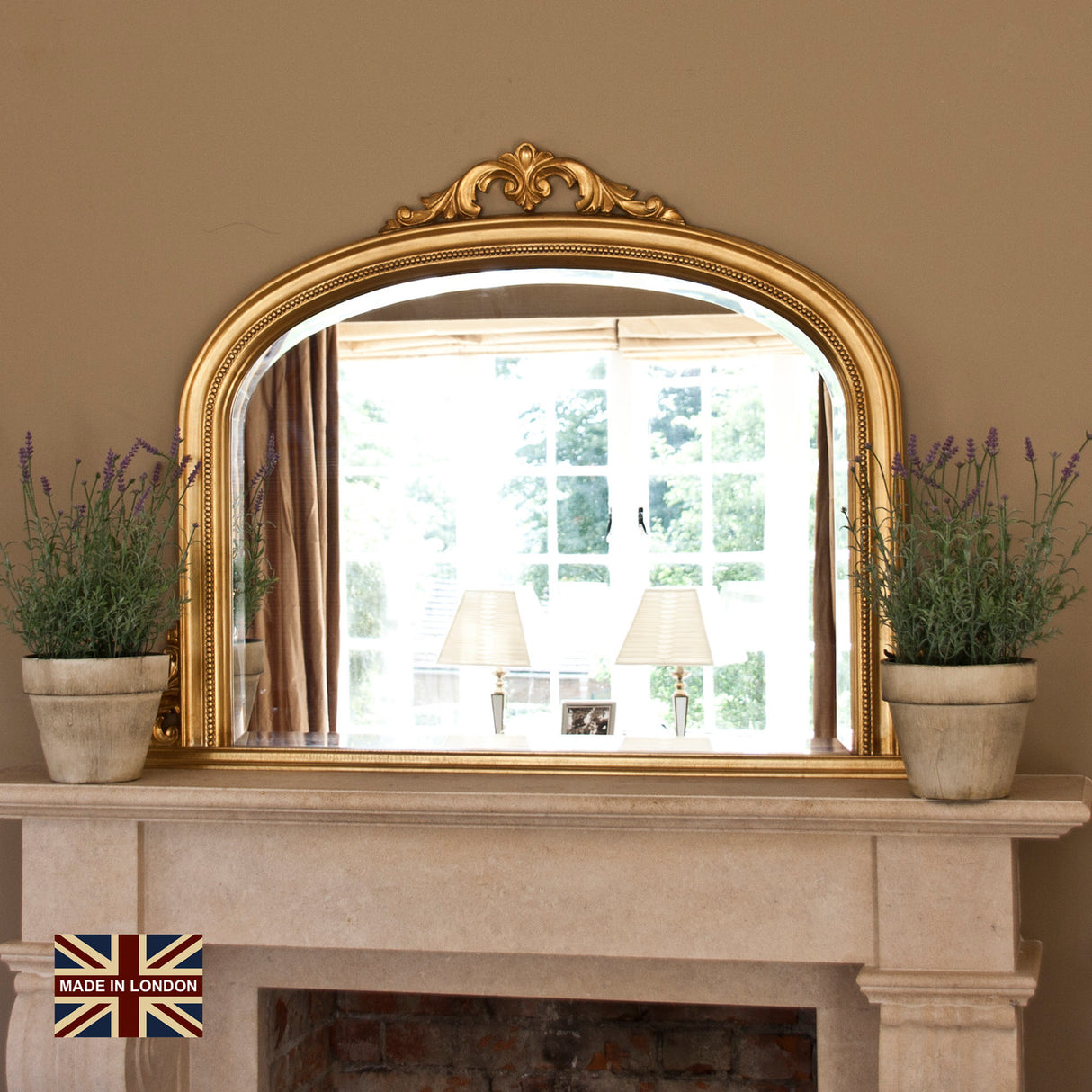 Image of Isabella Antiqued Gold Overmantle