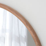 Round Oak Solid Wall Mirror